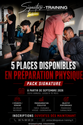 Saison 26/27 - 5 places en Préparation Physique – Pack Signature